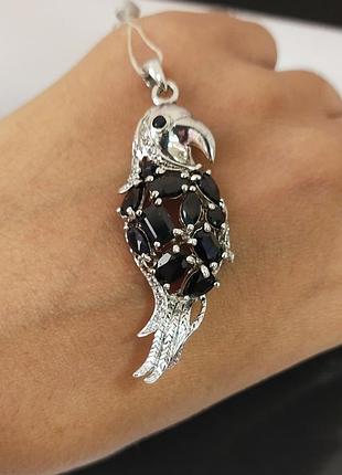 Підвіс срібло з сапфірами арт 970078728