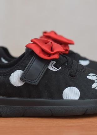 Детские черные кроссовки на липучках в горох clarks minnie mouse, 25 размер. оригинал