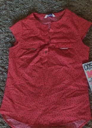 Жіноча блуза блузка сорочка червона офісна ділова кофта кофточка пуловер джемпер водолазка s m2 фото