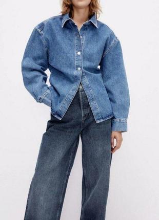 Джинсовая рубашка куртка зара zara