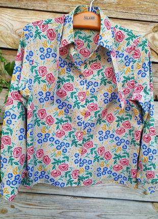 Шикарная блуза в цветы рубашка в цветы2 фото