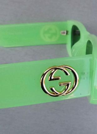 Gucci окуляри унісекс сонцезахисні модні вузькі зелені лінзи блакитні дзеркальні7 фото