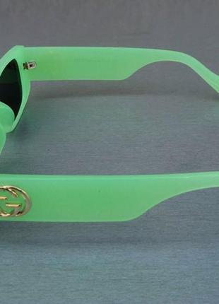 Gucci окуляри унісекс сонцезахисні модні вузькі зелені лінзи блакитні дзеркальні2 фото