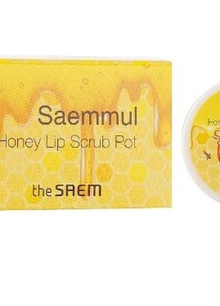 The saem saemmul honey lip scrub pot ароматний, медовий скраб для губ, 7 гр.