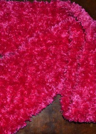 Супер - ярко - розовый трендовый  шарфик - травка2 фото