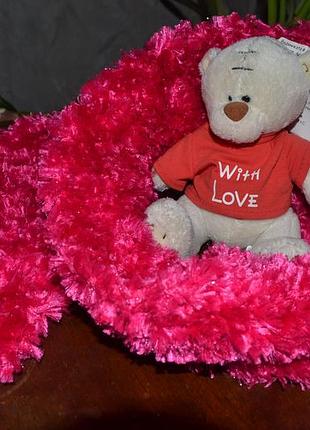 Супер - ярко - розовый трендовый  шарфик - травка