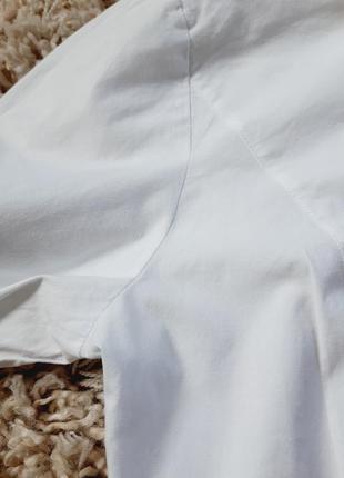 Шикарная базовая белая хлопковая блуза/рубашка с декором, van avendonck, p. 38-406 фото