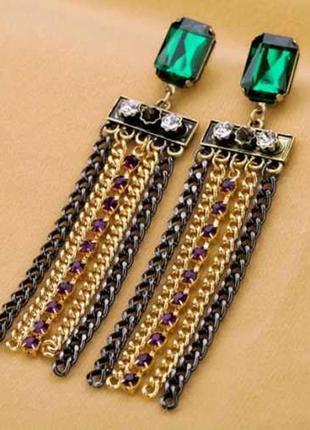 Чудові смарагдові сережки