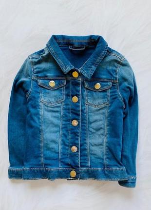 Matalan  стильная джинсовая  трикотажная куртка на девочку   4-5 лет1 фото