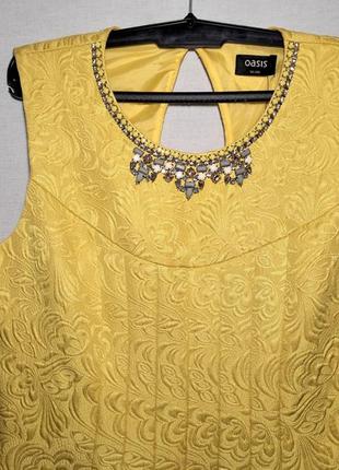 Жакардове жовта сукня з камінням oasis2 фото