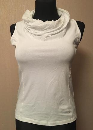 Базовая белоснежная майка с имитацией шарфа на шее, m-l, susskind нидерланды