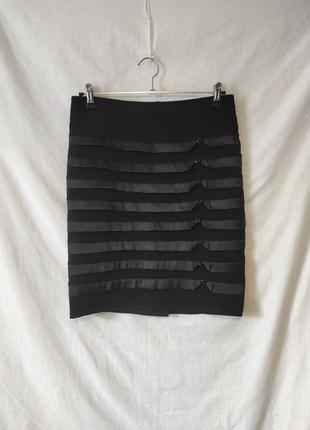 Шикарна нова юбка спідниця з вшитими атласними полосами2 фото