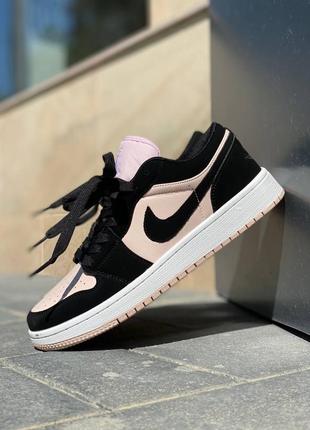 Nike air jordan black pink женские черно розовые модные кроссовки найк жіночі чорно рожеві трендові кросівки8 фото