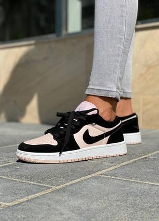 Nike air jordan black pink женские черно розовые модные кроссовки найк жіночі чорно рожеві трендові кросівки7 фото