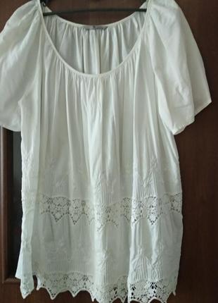 Великолепная  батистовая блузка с прошвой!1 фото