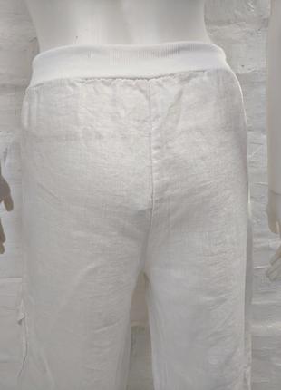 Итальянские льняные оригинальные брюки кюлоты3 фото