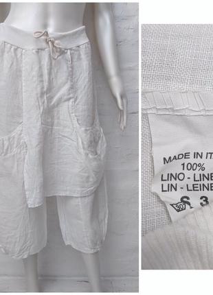 Італійські лляні оригінальні штани кюлоти1 фото