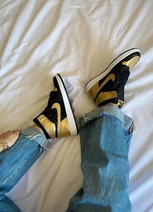 💛😍💛nike air jordan 1 retro hi og energy black metallic gold💛😍💛крутые женские кроссовки найк джордан, хайтопы джорданы7 фото