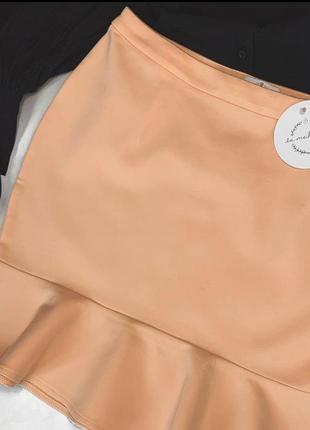 Мини юбка персиковая2 фото