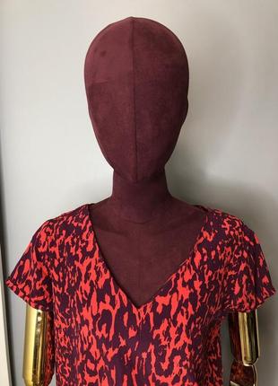 Second female яскрава червона футболка леопардовий принт віскоза блуза топ rundholz owens6 фото