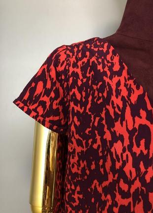Second female яскрава червона футболка леопардовий принт віскоза блуза топ rundholz owens5 фото