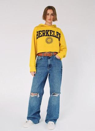 Крута капюшонка зара, zara , укорочена , жовта oversize