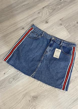 Юбка джинсовая с лампасами denim co