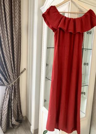 Красное платье с воланами / итальялия 🇮🇹2 фото