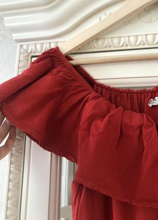 Красное платье с воланами / итальялия 🇮🇹5 фото