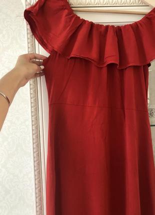 Красное платье с воланами / итальялия 🇮🇹6 фото