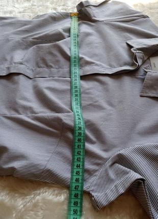 Хлопковая белая рубашка в серую полосочку от kiabi, размер m8 фото
