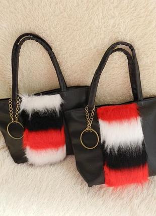 Сумка з еко хутром