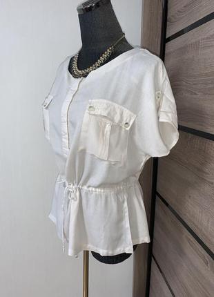 Вискозная блуза с накладными карманами 🛍4 фото