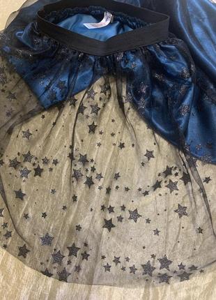 Пышная атласно-фатиновая юбочка в блестящих звездах george на 11-12  лет4 фото