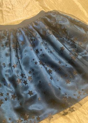 Пышная атласно-фатиновая юбочка в блестящих звездах george на 11-12  лет1 фото