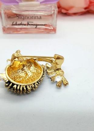 🔺🌼🦔 милая брошь "ежик с ромашкой" эмаль ёж цветок брошка