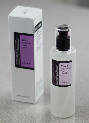 Освітлююча есенція з ана кислотами 7% cosrx aha 7 whitehead power liquid