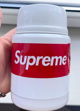 Термос supreme thermos stainless king food jar white and spoon7 фото