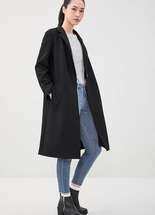 Фирменное стильное базовое чёрное минималистичное пальто миди на одной пуговице качество!!!3 фото