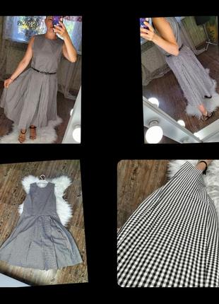 Платье сарафан в клетку трендовое2 фото