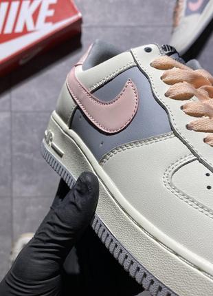 Кросівки  nike air force 1 low beige pink4 фото