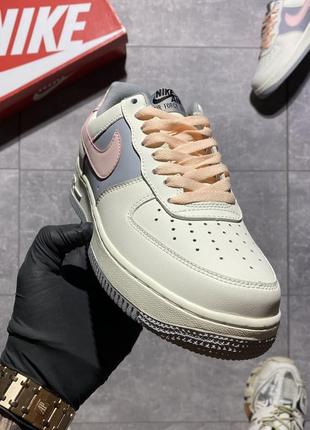 Кросівки  nike air force 1 low beige pink2 фото