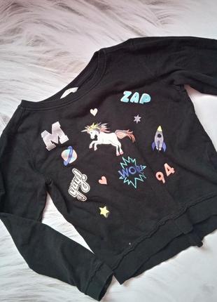 Свитшот толстовка худи реглан на подростка с единорогом