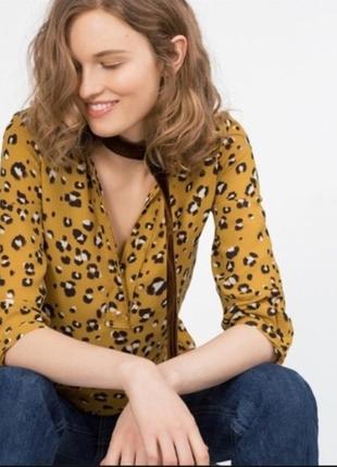 Легкая блуза с леопардовым принтом zara8 фото