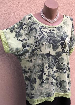 Трикотаж блуза реглан,цветочный принт,пайетки,большой размер8 фото