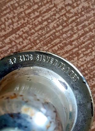 Серебряный подсвечник с ручкой. англия винтаж.