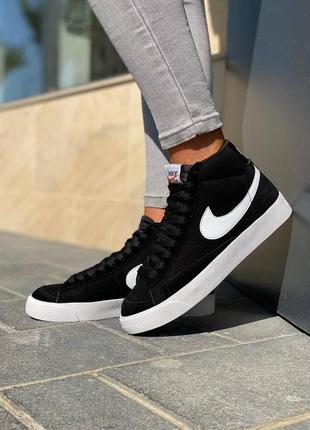 Женские кроссовки nike blazer mid '77 suede 1 black/pure