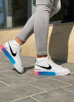 Женские кроссовки nike blazer mid '77 suede white/multi