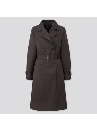 Тренч  плащ чёрный от юникло uniqlo япония