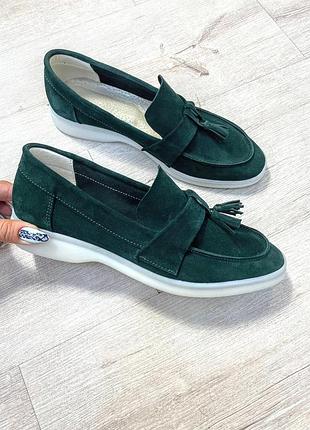 Модные женские лоферы из натуральной кожи и замши